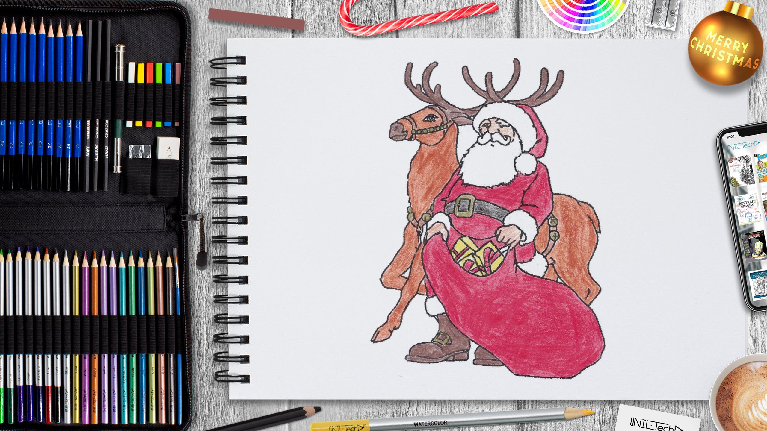 How to Draw Santa Tutorial